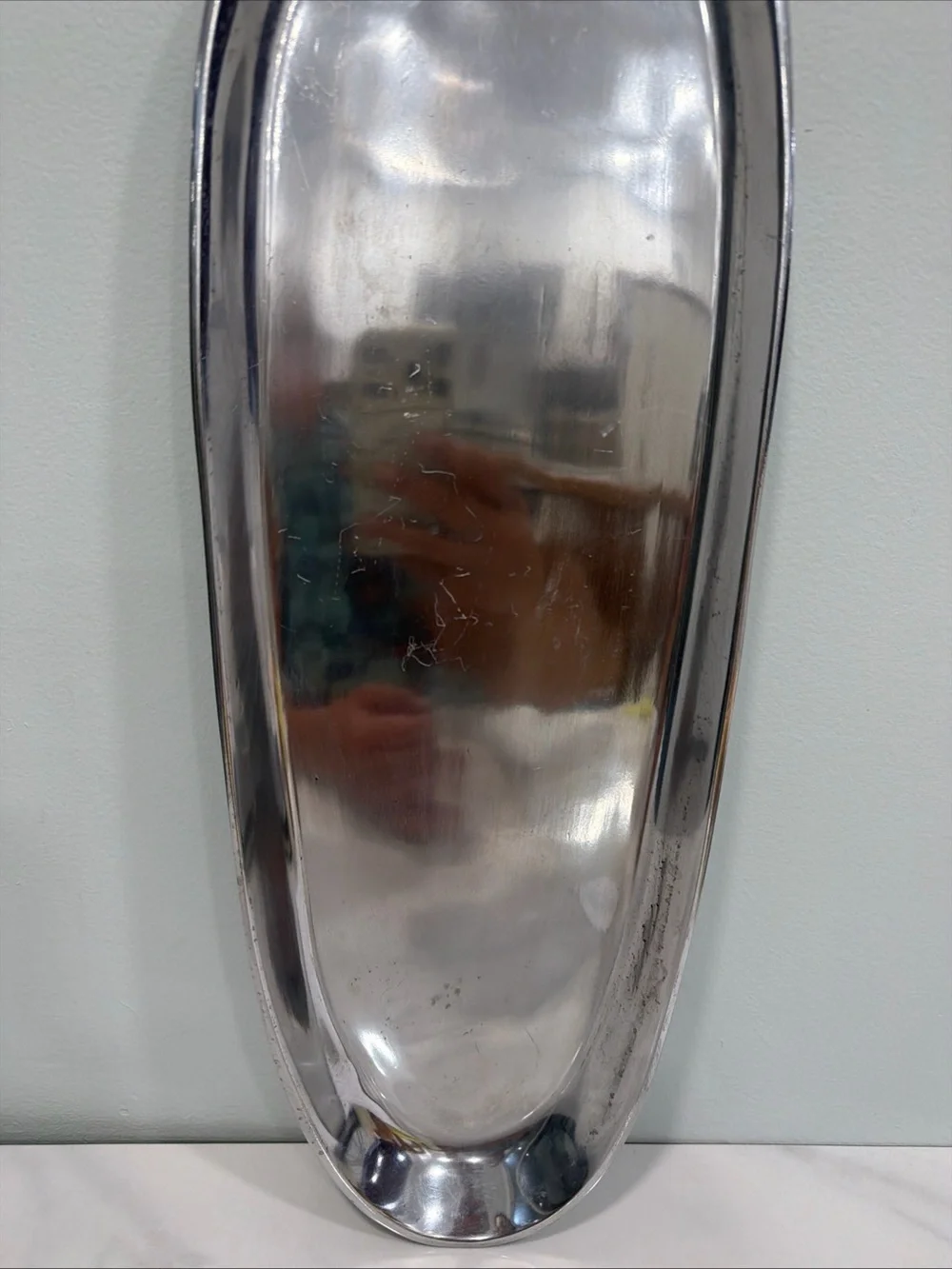 Pottery Barn Silver Rectangular Metal Tray
